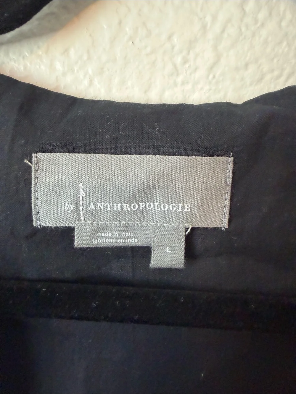 Anthropologie Black Embroidered Ruffle Tie-Front Top - Picture 7 of 7